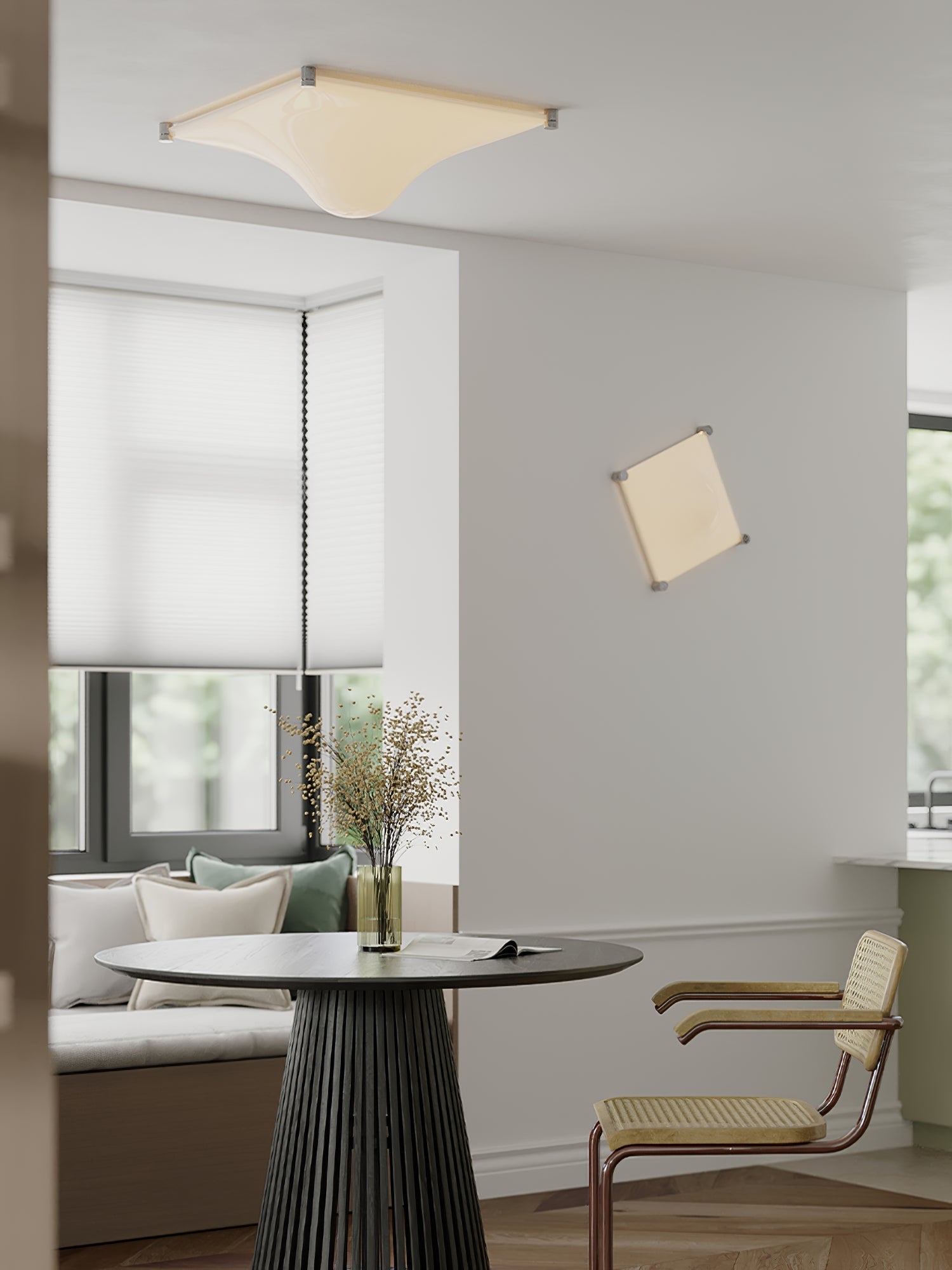Modern Luminous Bubble Flush Mount Ceiling Light Chrome Stainless Steel LED Fixture