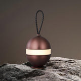 Modern Rechargeable LED Sphere Table Lamp with Portable Leather Cord Handle