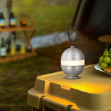 Modern Rechargeable LED Sphere Table Lamp with Portable Leather Cord Handle