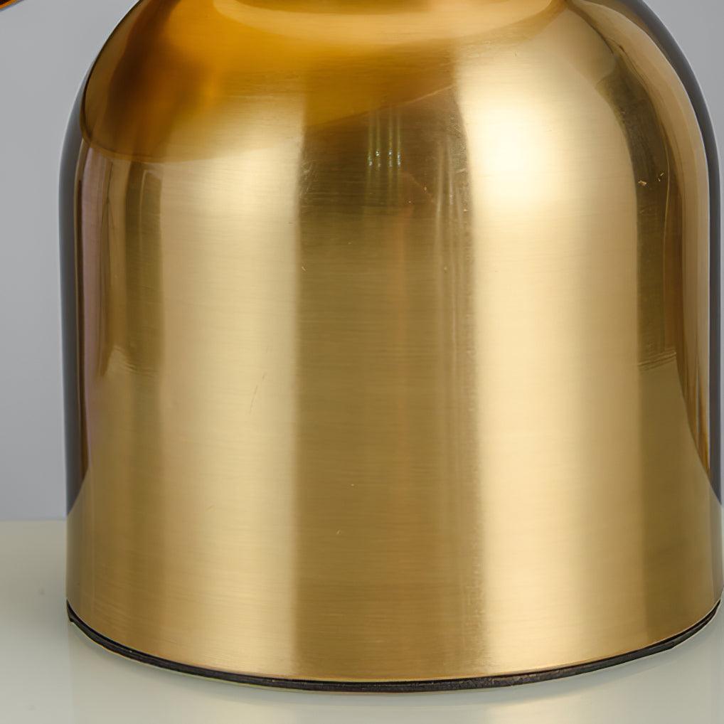 Modern Bonbon Disc Gold Side Table Lamp with Geometric Adjustable Shade for Desk and Nightstand