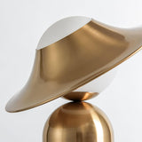 Modern Bonbon Disc Gold Side Table Lamp with Geometric Adjustable Shade for Desk and Nightstand