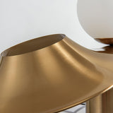 Modern Bonbon Disc Gold Side Table Lamp with Geometric Adjustable Shade for Desk and Nightstand