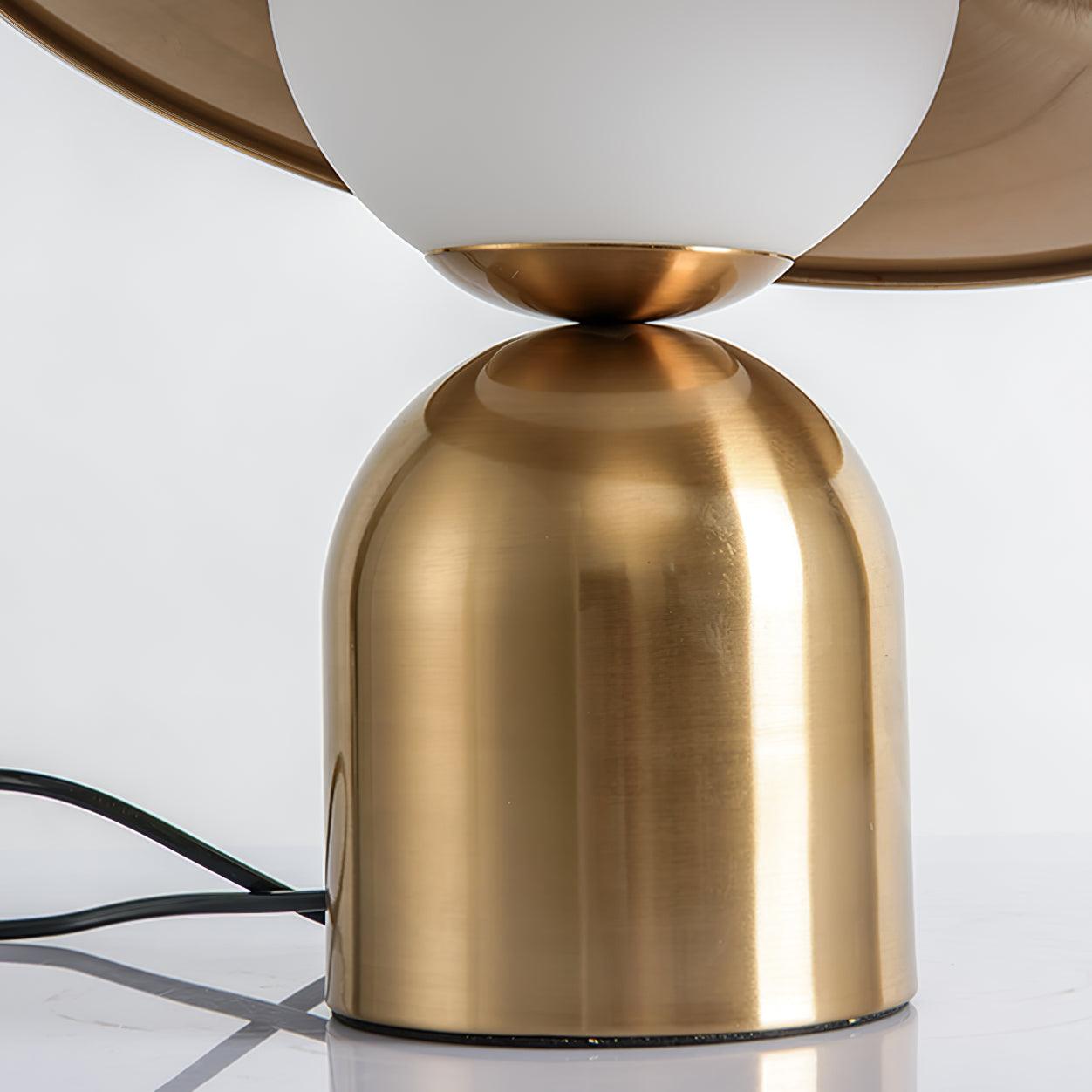 Modern Bonbon Disc Gold Side Table Lamp with Geometric Adjustable Shade for Desk and Nightstand