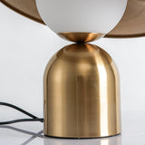 Modern Bonbon Disc Gold Side Table Lamp with Geometric Adjustable Shade for Desk and Nightstand