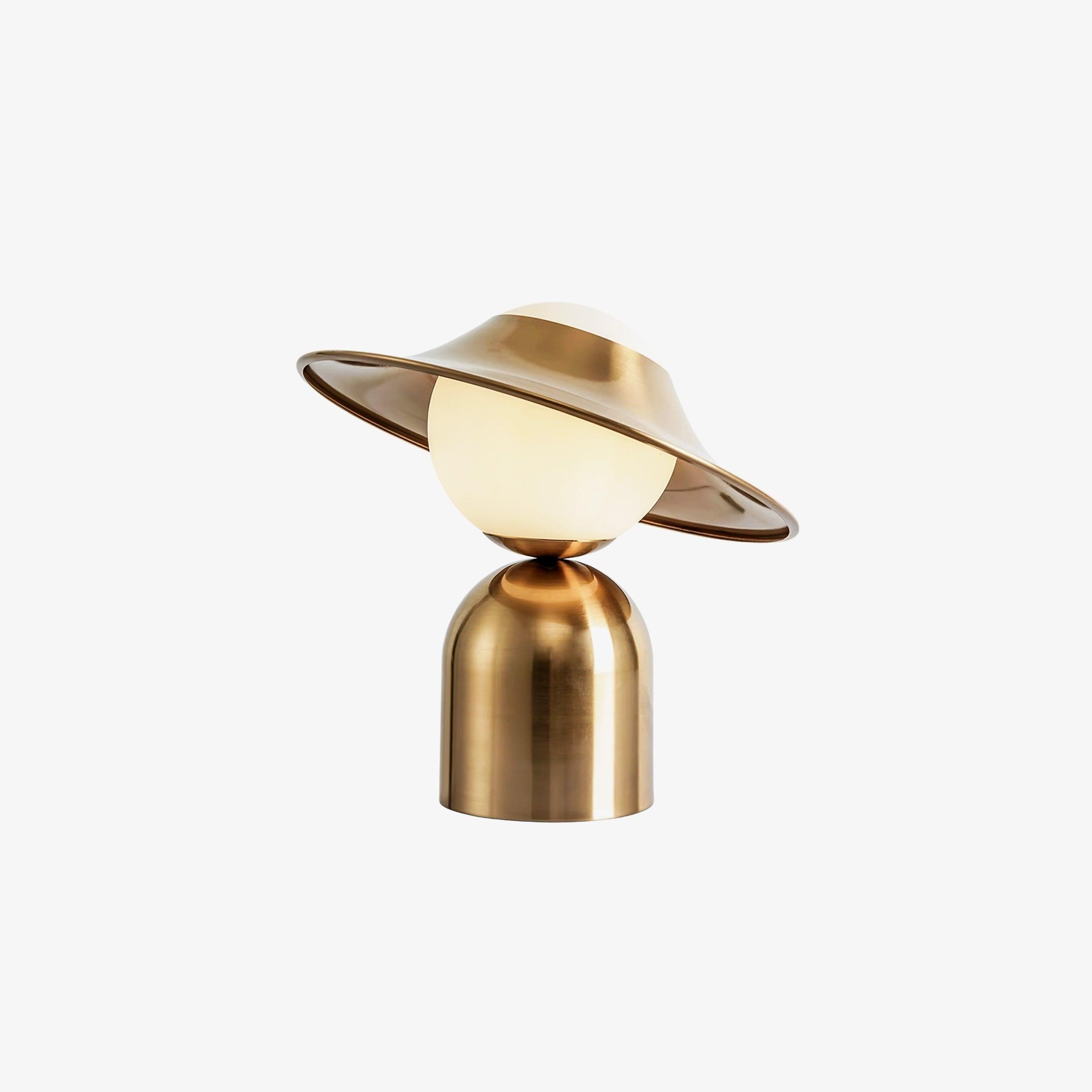 Modern Bonbon Disc Gold Side Table Lamp with Geometric Adjustable Shade for Desk and Nightstand