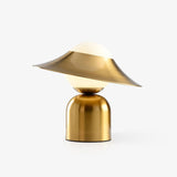 Modern Bonbon Disc Gold Side Table Lamp with Geometric Adjustable Shade for Desk and Nightstand