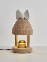 Bow Tie Hat Flocking Resin Table Lamp with Wax Melting Function and Reading Light