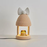Bow Tie Hat Flocking Resin Table Lamp with Wax Melting Function and Reading Light
