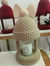 Bow Tie Hat Flocking Resin Table Lamp with Wax Melting Function and Reading Light
