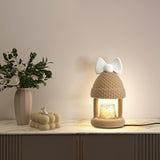 Bow Tie Hat Flocking Resin Table Lamp with Wax Melting Function and Reading Light