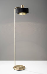 Bradbury Industrial Metal Table Lamp with Perforated Copper Inner Shade and Adjustable Black Finish