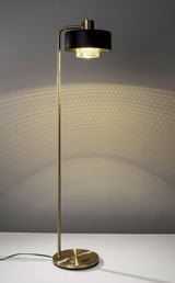 Bradbury Industrial Metal Table Lamp with Perforated Copper Inner Shade and Adjustable Black Finish