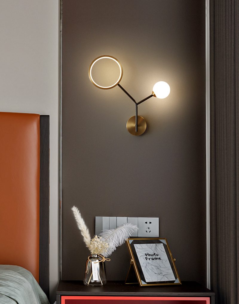 artistic-brass-branch-glass-wall-lamp-with-opal-globes-in-gold-and-black-finish
