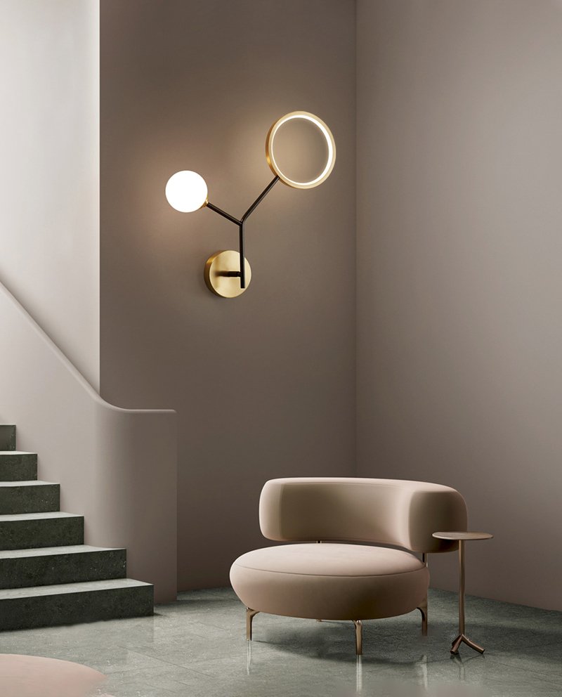 artistic-brass-branch-glass-wall-lamp-with-opal-globes-in-gold-and-black-finish