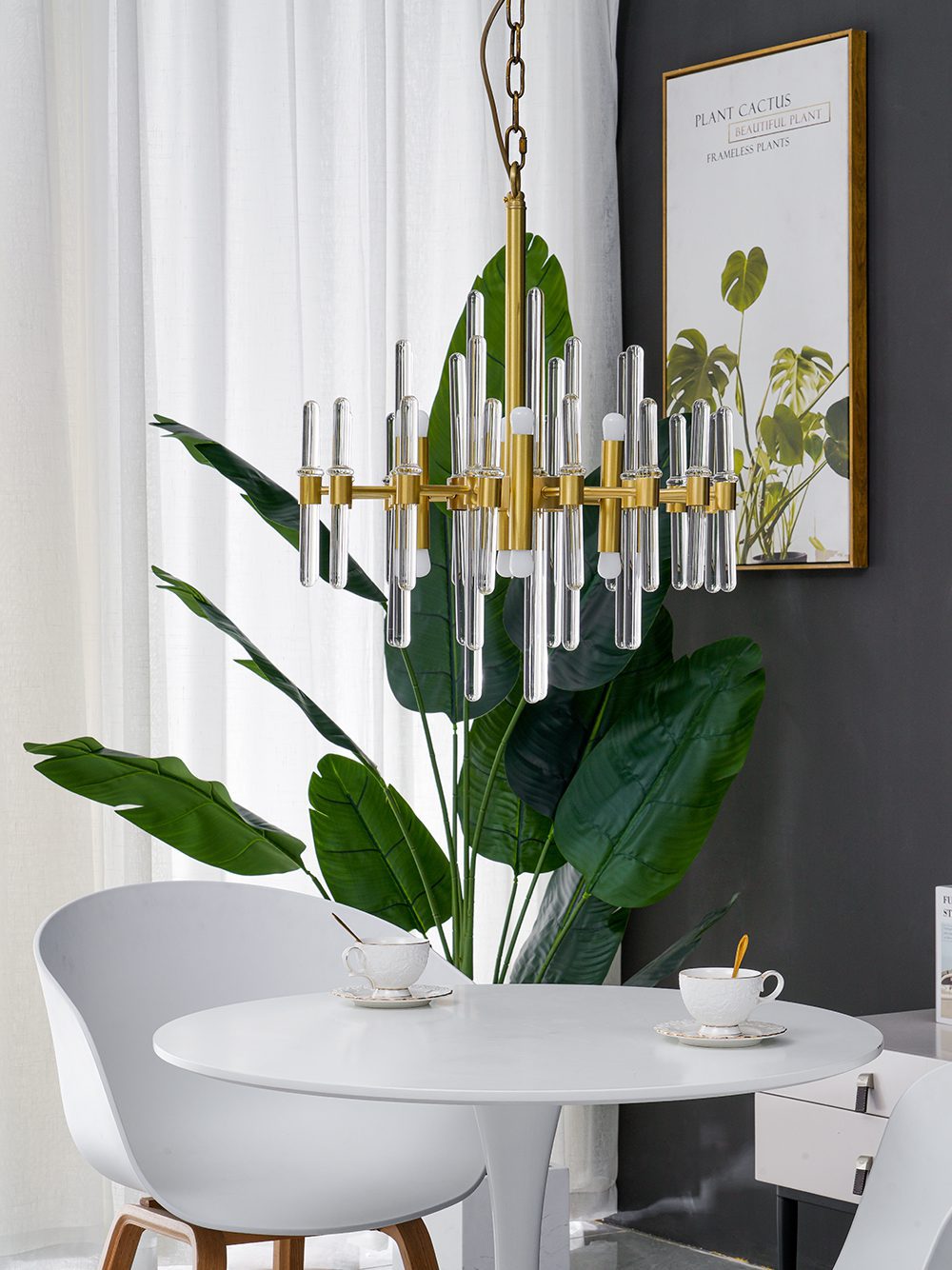 modern-antique-brass-starburst-chandelier-with-clear-crystal-glass-rods