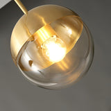 Modern Industrial Brass Globular Table Lamp with Clear Glass Shade for Bedside Lighting