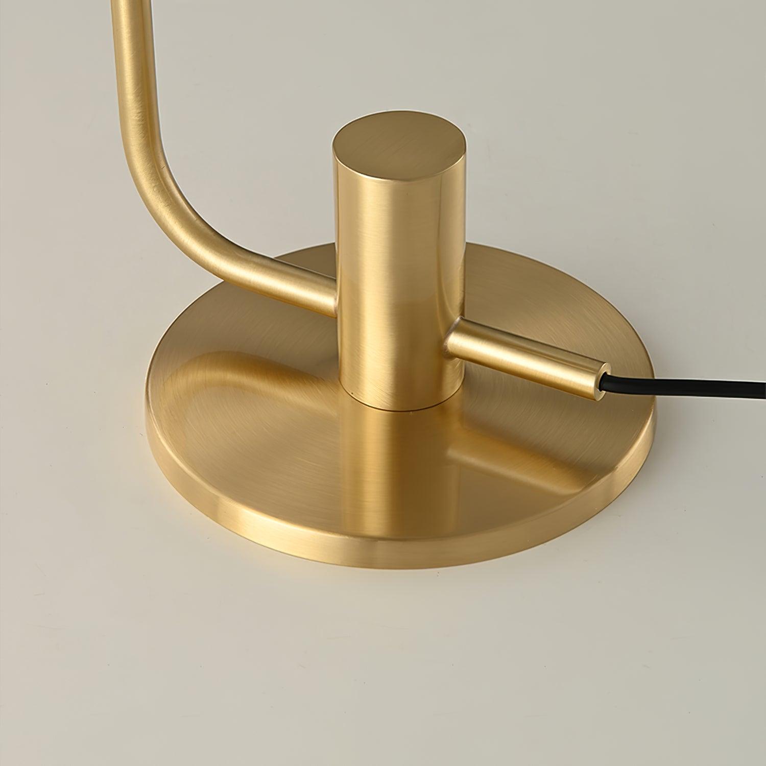Modern Industrial Brass Globular Table Lamp with Clear Glass Shade for Bedside Lighting