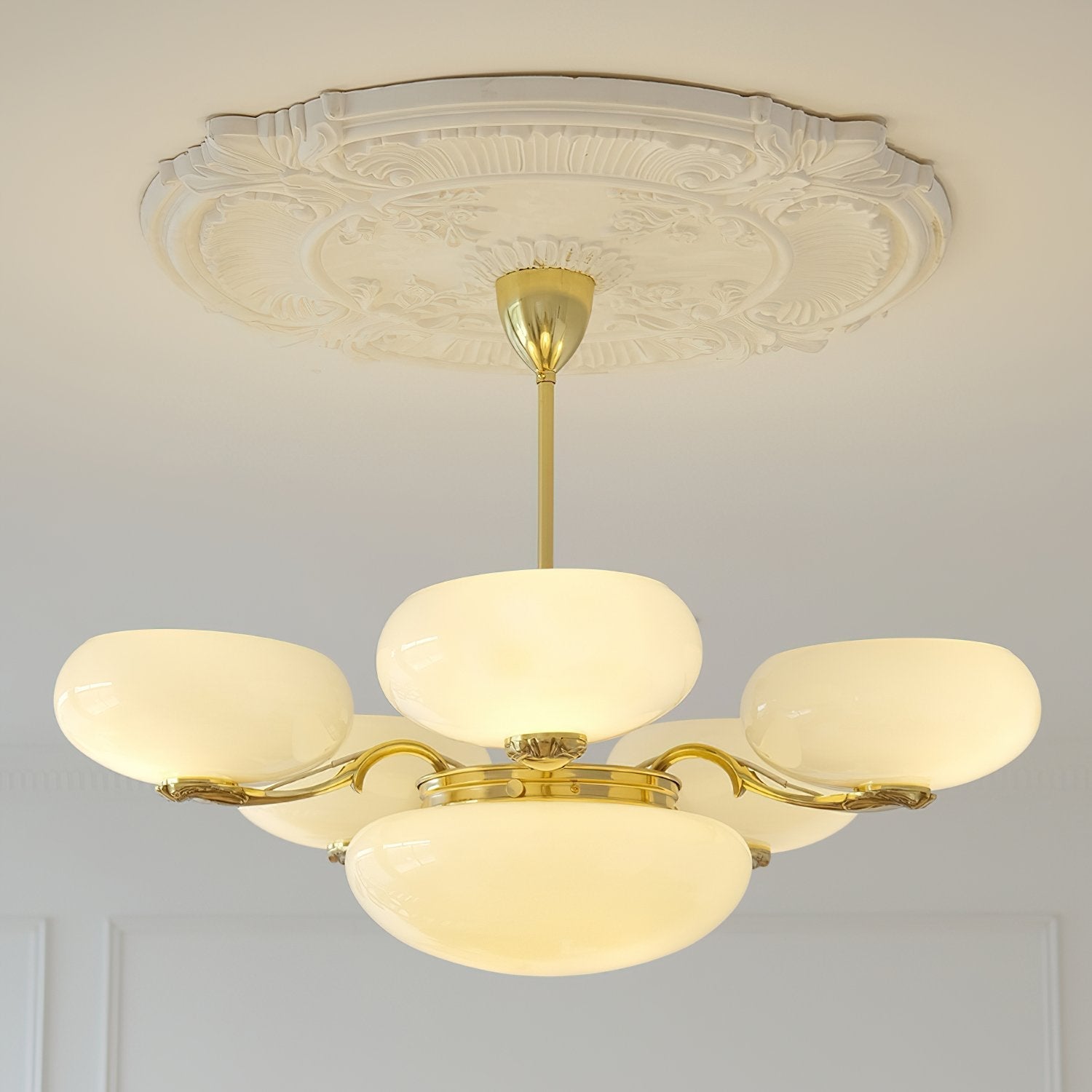 elegant-brass-and-cream-glass-orb-chandelier-mid-century-modern-pendant-light