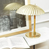 Sculptural Mid Century Modern Brass Shell Table Lamp for Bedside and Desk Lighting