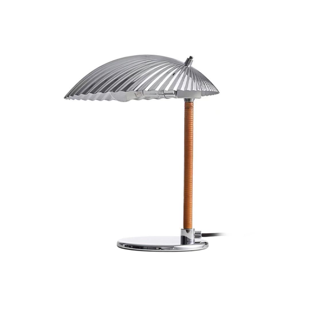 Sculptural Mid Century Modern Brass Shell Table Lamp for Bedside and Desk Lighting