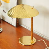 Sculptural Mid Century Modern Brass Shell Table Lamp for Bedside and Desk Lighting
