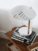 Sculptural Mid Century Modern Brass Shell Table Lamp for Bedside and Desk Lighting