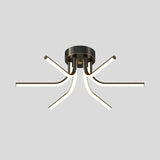 Modern Brass Starburst LED Ceiling Lamp Contemporary Flush Mount Light Fixture