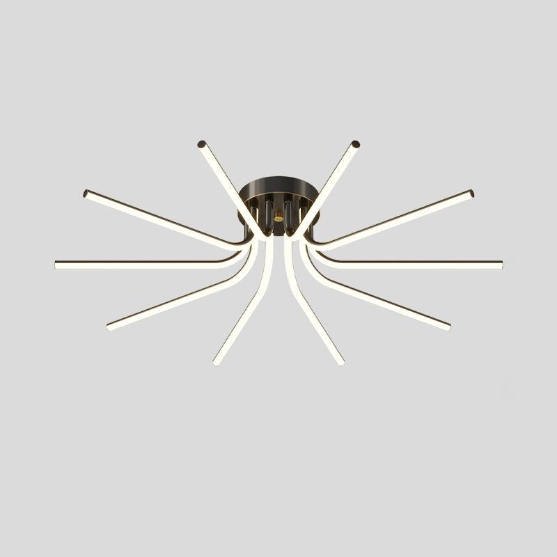 Modern Brass Starburst LED Ceiling Lamp Contemporary Flush Mount Light Fixture