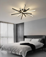 Modern Brass Starburst LED Ceiling Lamp Contemporary Flush Mount Light Fixture