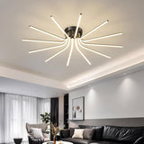 Modern Brass Starburst LED Ceiling Lamp Contemporary Flush Mount Light Fixture