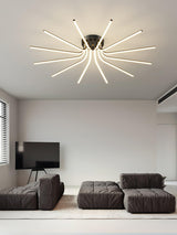 Modern Brass Starburst LED Ceiling Lamp Contemporary Flush Mount Light Fixture