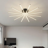 Modern Brass Starburst LED Ceiling Lamp Contemporary Flush Mount Light Fixture