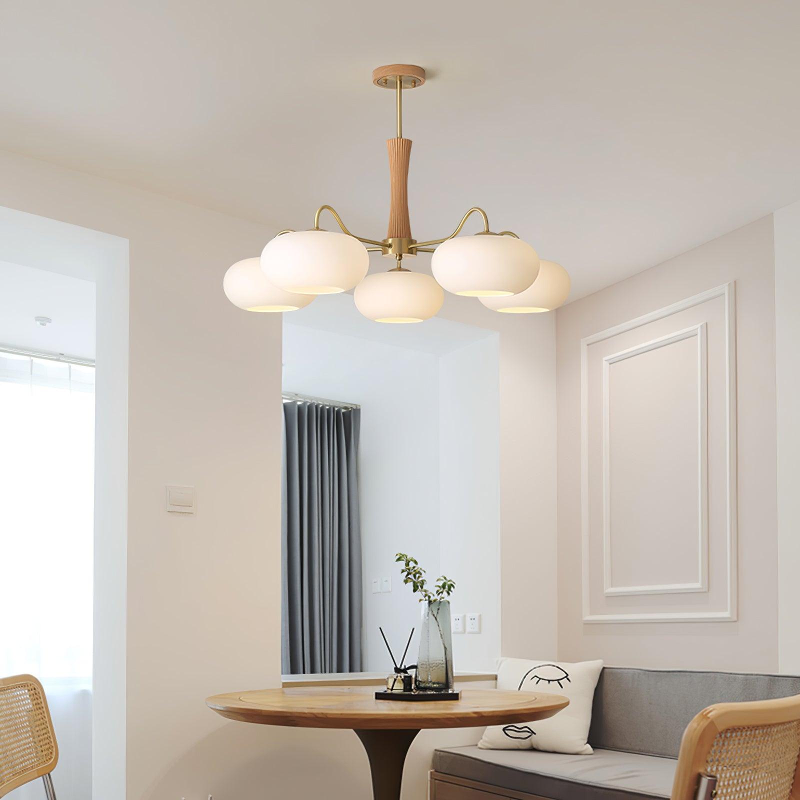 mid-century-modern-brass-and-wooden-persimmon-chandelier-glass-pendant-light