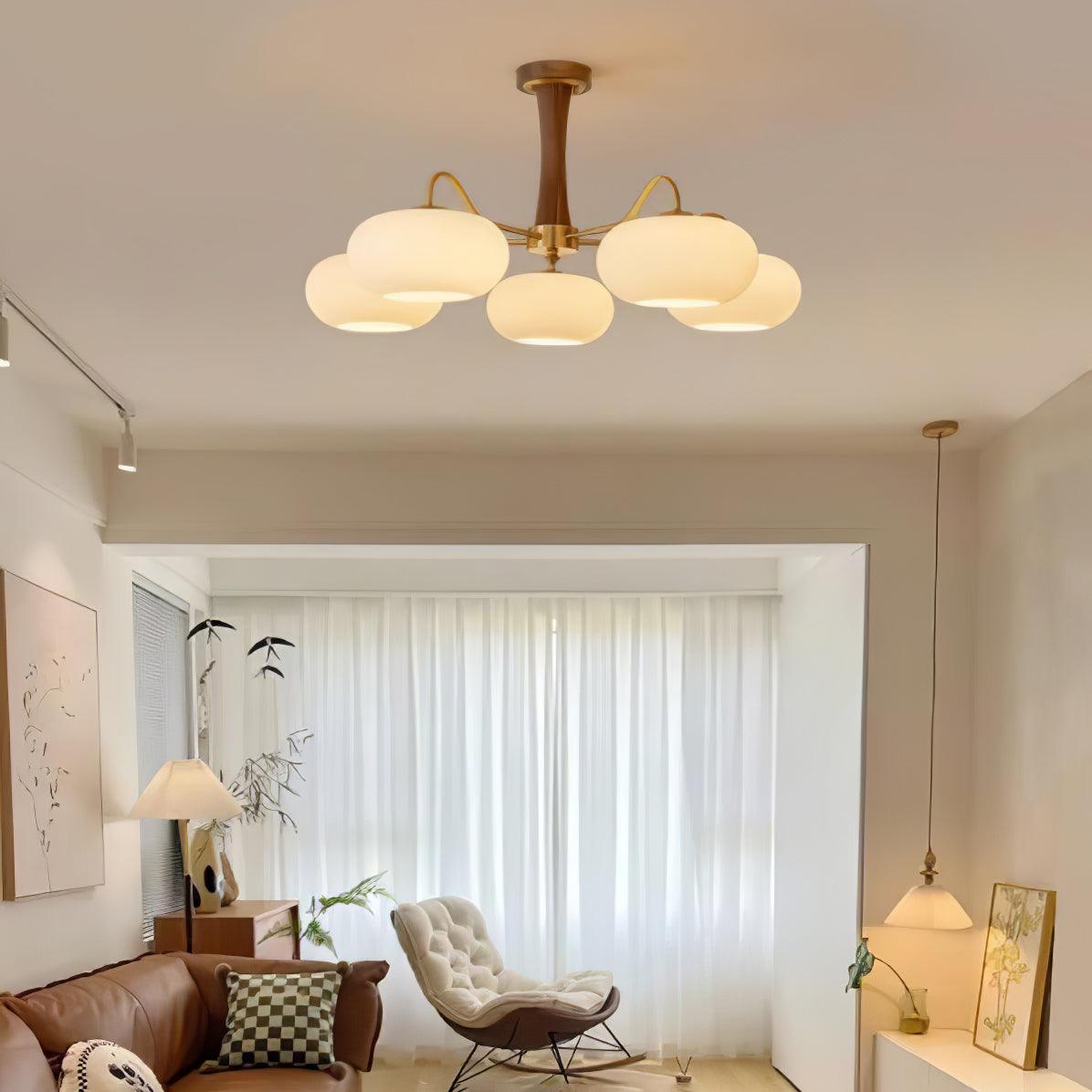 mid-century-modern-brass-and-wooden-persimmon-chandelier-glass-pendant-light