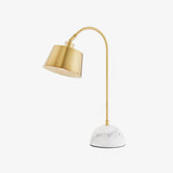 Brax Gold Metal and Marble Desk Lamp with Adjustable Frame for Modern Workspace and Bedside