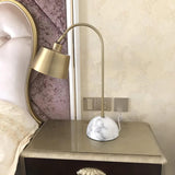 Brax Gold Metal and Marble Desk Lamp with Adjustable Frame for Modern Workspace and Bedside
