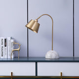 Brax Gold Metal and Marble Desk Lamp with Adjustable Frame for Modern Workspace and Bedside