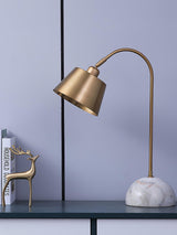 Brax Gold Metal and Marble Desk Lamp with Adjustable Frame for Modern Workspace and Bedside