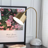 Brax Gold Metal and Marble Desk Lamp with Adjustable Frame for Modern Workspace and Bedside
