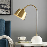 Brax Gold Metal and Marble Desk Lamp with Adjustable Frame for Modern Workspace and Bedside