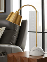 Brax Gold Metal and Marble Desk Lamp with Adjustable Frame for Modern Workspace and Bedside