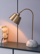 Brax Gold Metal and Marble Desk Lamp with Adjustable Frame for Modern Workspace and Bedside