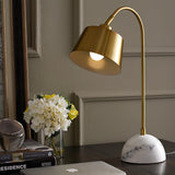 Brax Gold Metal and Marble Desk Lamp with Adjustable Frame for Modern Workspace and Bedside