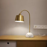 Brax Gold Metal and Marble Desk Lamp with Adjustable Frame for Modern Workspace and Bedside