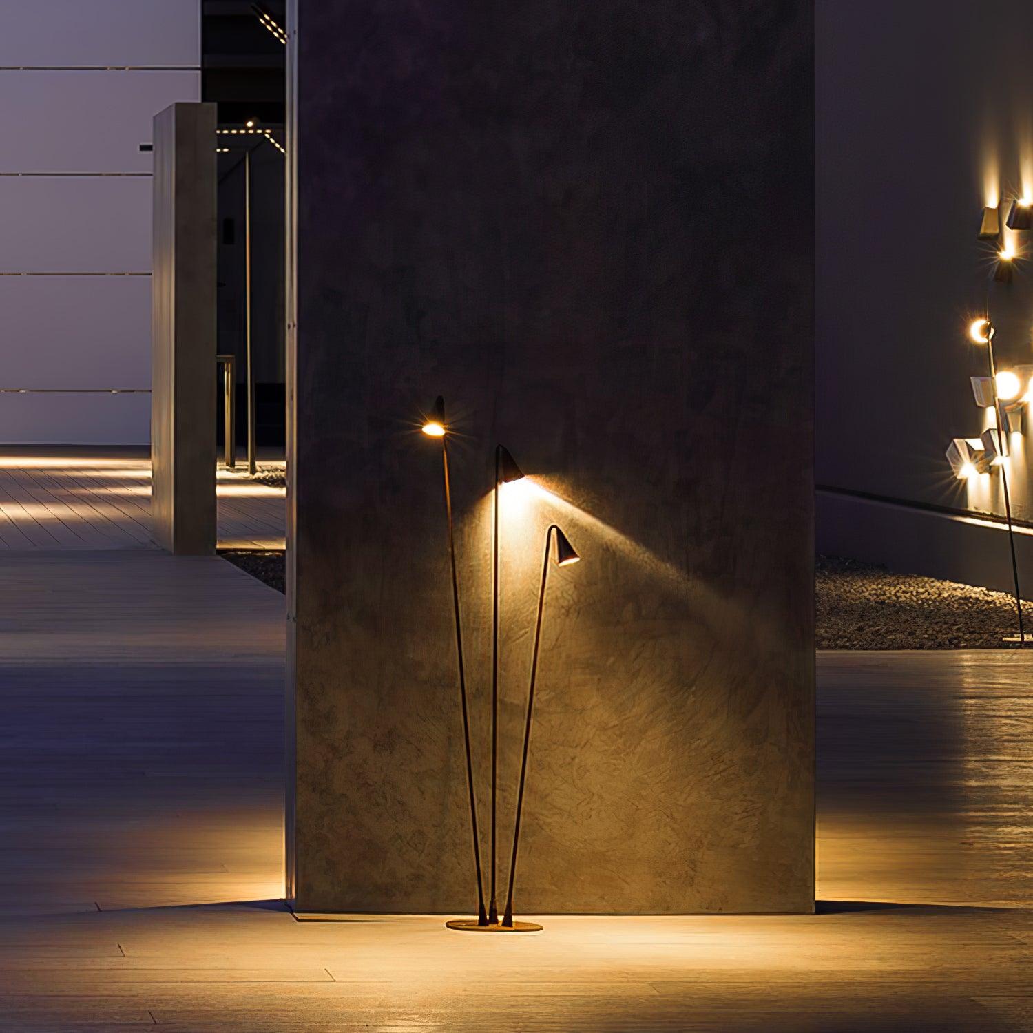 Bellflower Aluminum Outdoor Floor Lamp Waterproof LED Pathway Pedestal Light