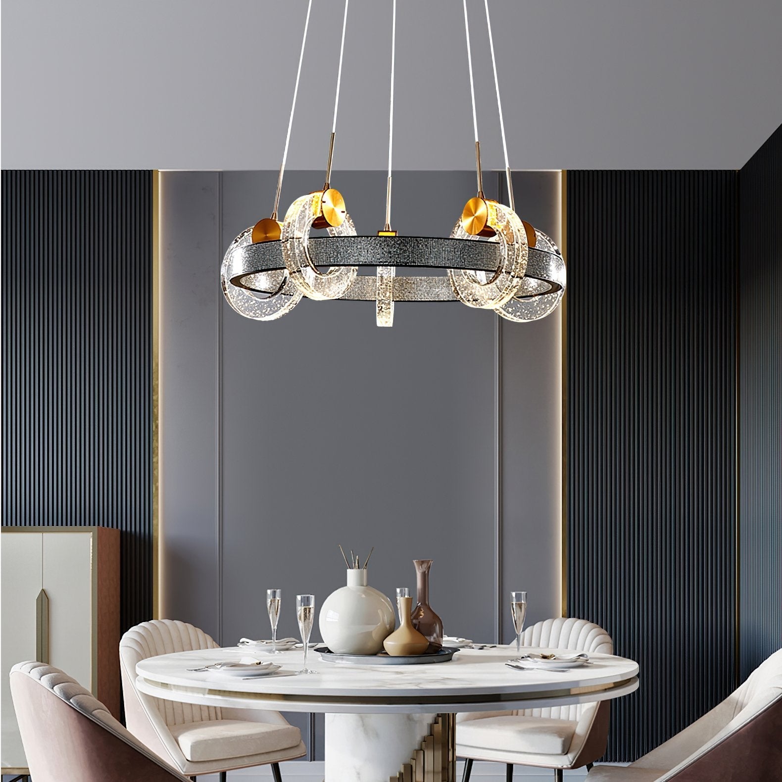 modern-integrated-led-bubble-crystal-ceiling-chandelier-flush-mount-light-with-three-color-modes