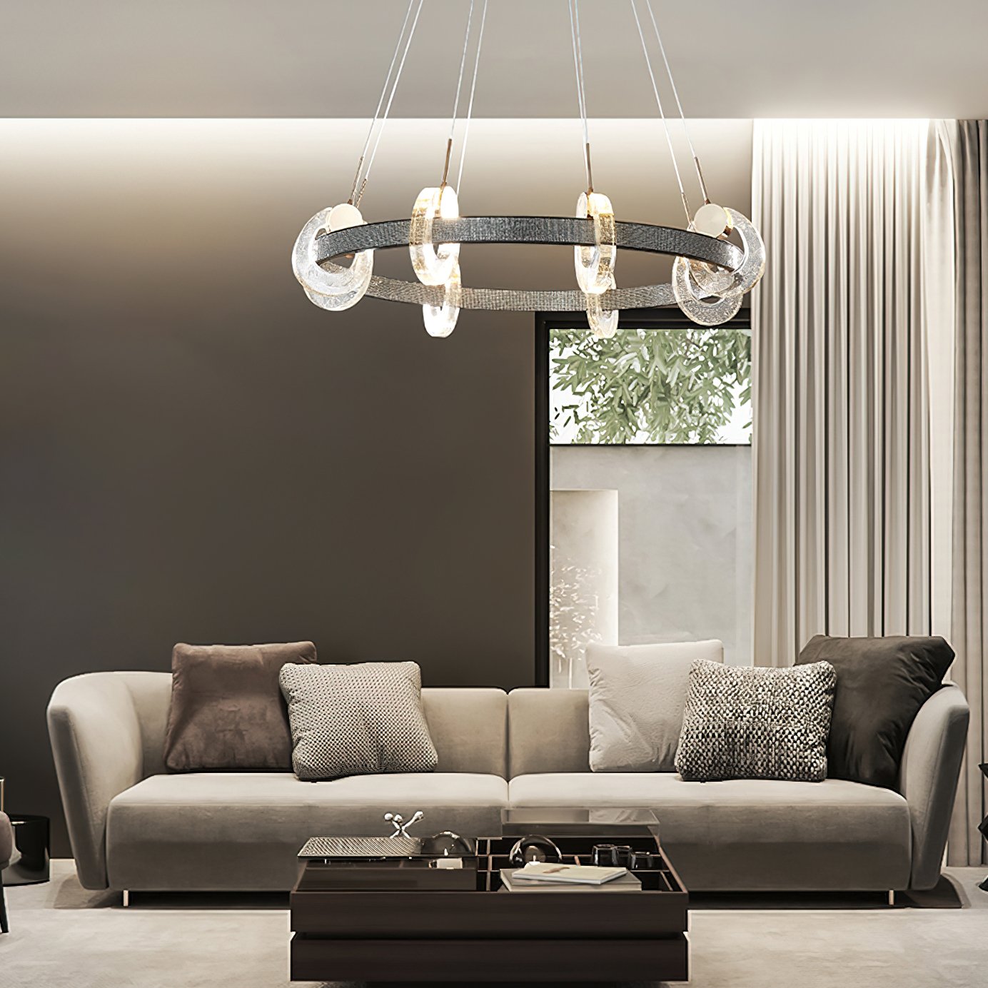 modern-integrated-led-bubble-crystal-ceiling-chandelier-flush-mount-light-with-three-color-modes