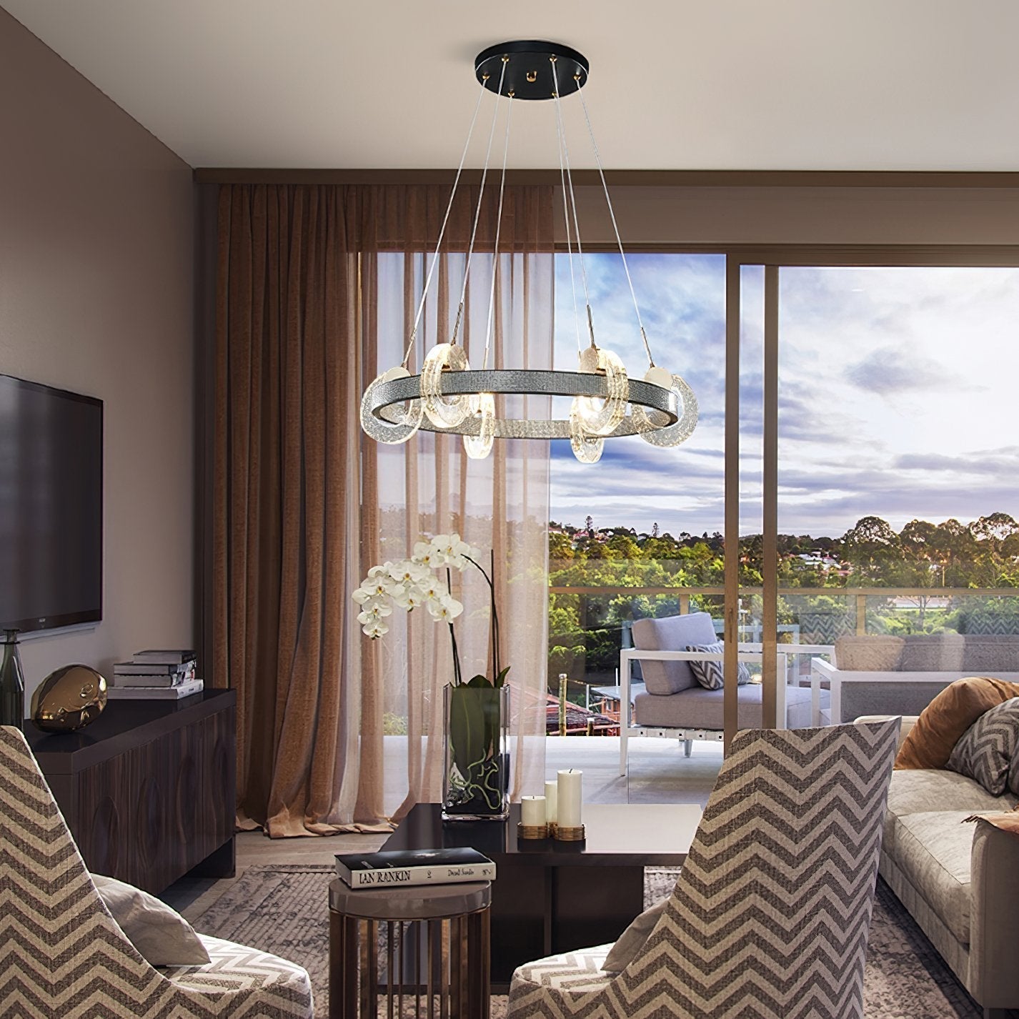 modern-integrated-led-bubble-crystal-ceiling-chandelier-flush-mount-light-with-three-color-modes