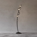 Modern Bubbles Glass LED Floor Lamp with Iridescent Spheres and Vertical Standing Design