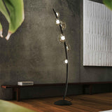 Modern Bubbles Glass LED Floor Lamp with Iridescent Spheres and Vertical Standing Design